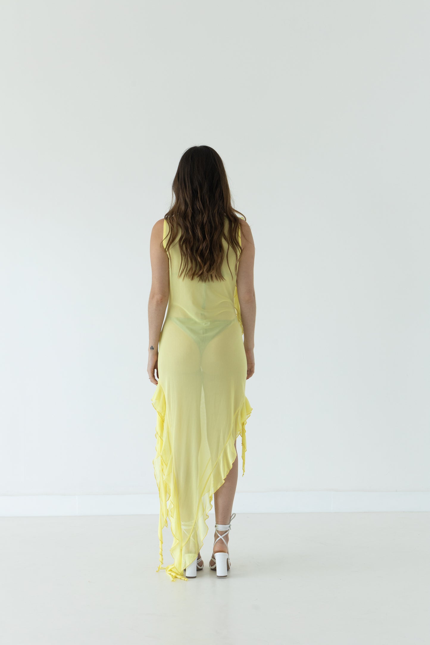 Rose ruffle cover up